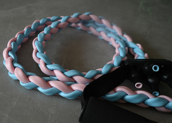 Braided Latex Rope: 4-Tube Twisted Resistance Bands with Handles for Physical Therapy and Home Workouts