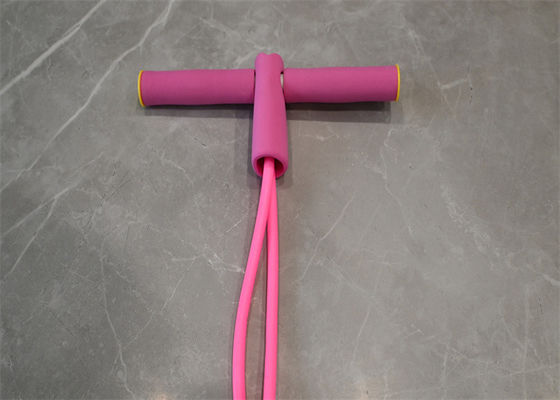 Beginner Fitness Equipment: Pink Resistance Tubes with Foot Pedal for Sit-Ups