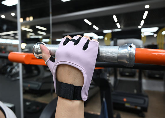 Purple color Home Gym Pilates Gloves Open Finger Yoga Gloves For Women