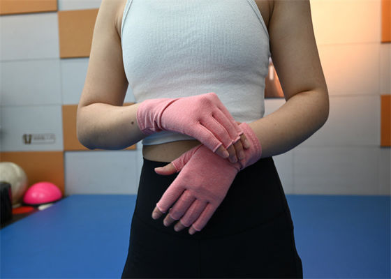 Warm knit half finger gloves ideal for outdoor sports like cycling, hiking, and climbing.
