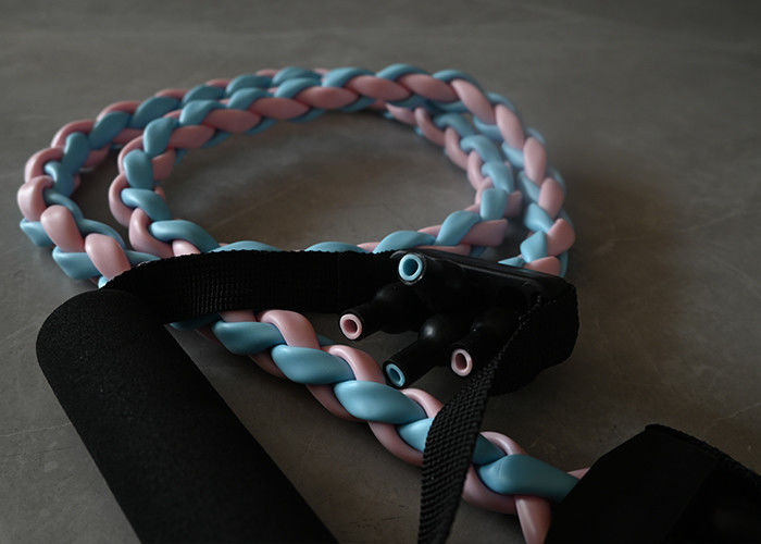 Braided Latex Rope: 4-Tube Twisted Resistance Bands with Handles for Physical Therapy and Home Workouts