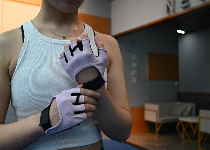 Purple color Home Gym Pilates Gloves Open Finger Yoga Gloves For Women